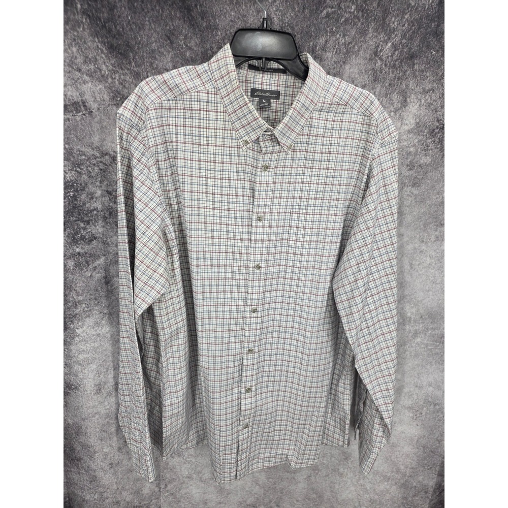 Eddie Bauer Shirt Men XLT Plaid Relaxed Fit Button Down Long Sleeve Cabin Preppy